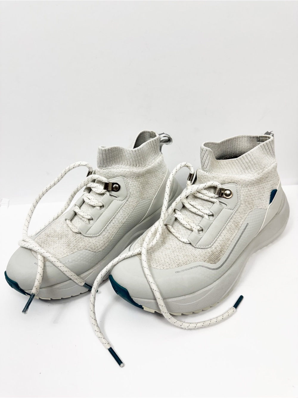 Vessi Stormburst Waterproof High Top Sneakers Womens 6 W6 Light Grey Booties